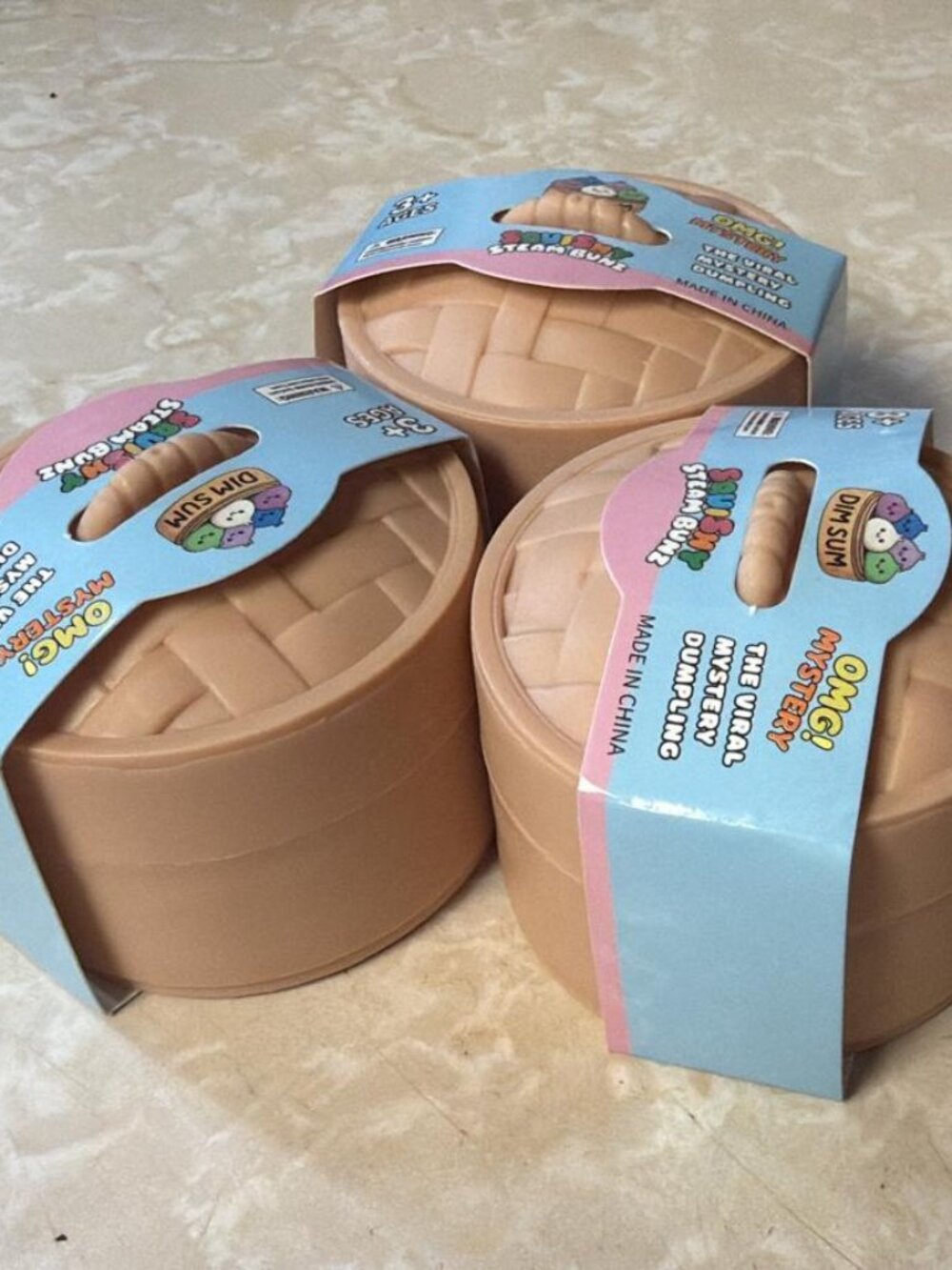 Dim Sum Squishy Dumplings Toy - Blue Packaging 3-Pack - Picture 2 of 3